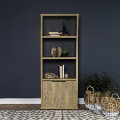 , Mango, 3 tablettes, tour média, photos, armoire à deux portes, étagères supplémentaires, accessoires aspect mangue, tablettes horizontales, livres, livres