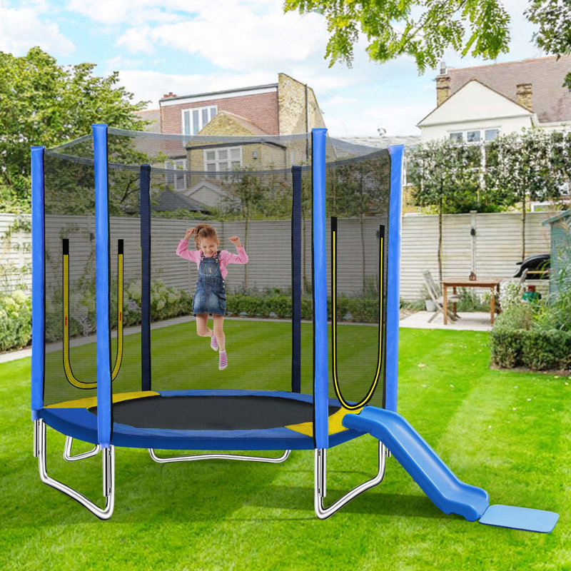 Trampoline polyvalent pour enfants avec caractéristiques de sécurité et options de jeu multiples