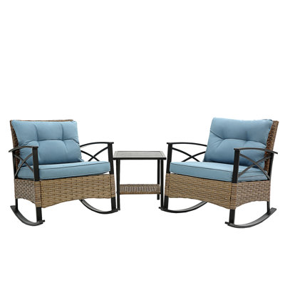 Ensemble de chaises berçantes 3 pièces