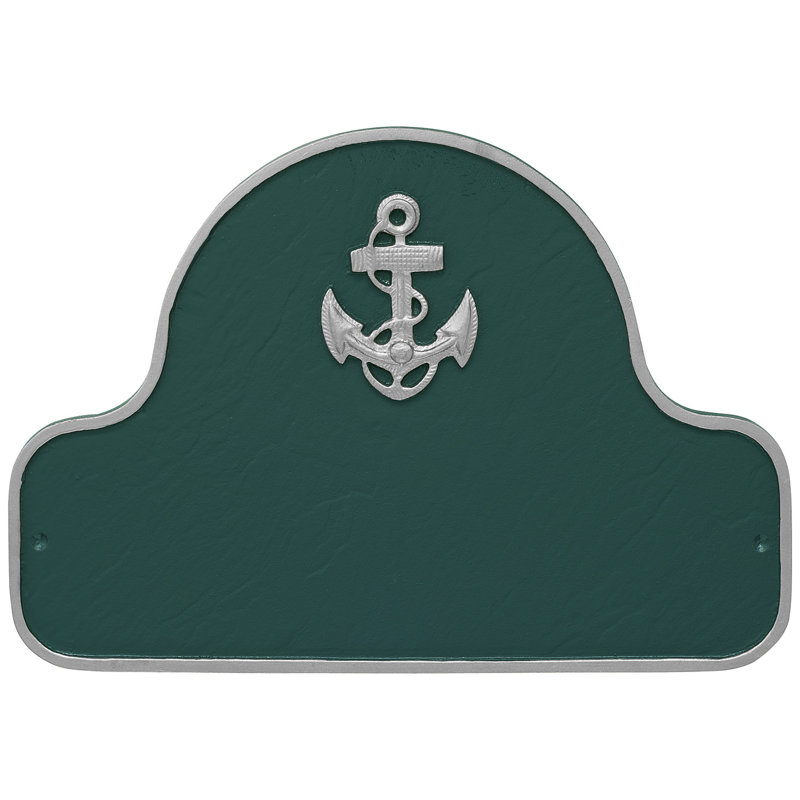 Plaque d'adresse Anchor Arch, Vert chasseur / Argent
