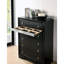 Commode contemporaine noire avec queue d'aronde anglaise et tiroir à bijoux caché pour la chambre à coucher