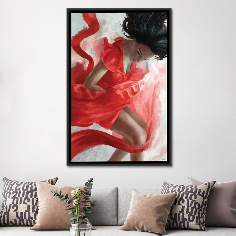 «Descension», impression sur toile, H 48 po x l 32 po x P 1,5 po, Toile avec cadre noir, Pas de tapis