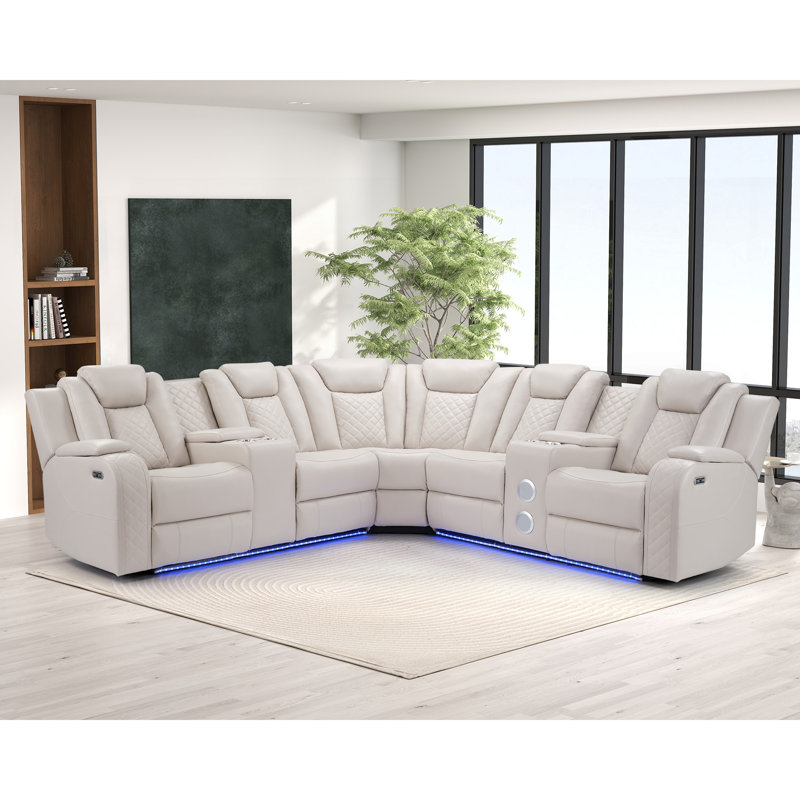 5 Seater Faux Leather Reclining Corner Sofa