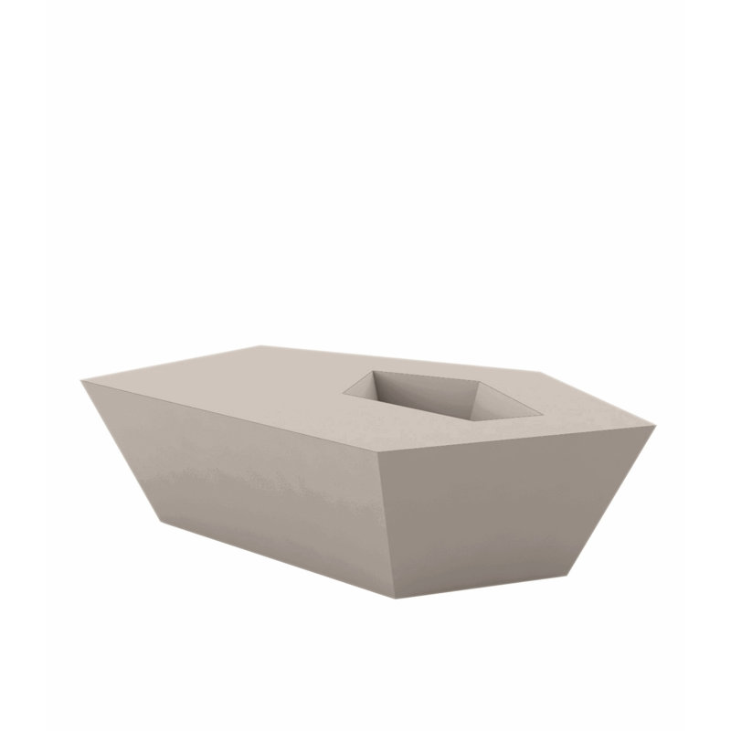 Faz Plastic Coffee Table, Taupe, 22.5" W x 23.5" L x 8.75" H