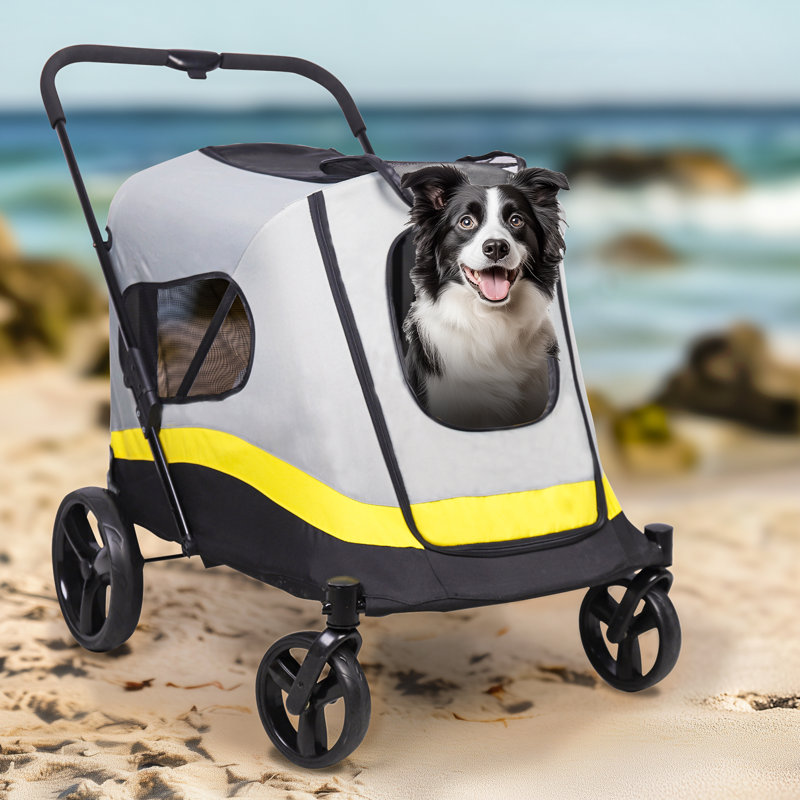 Dog Stroller Foldable Pet Jogger Stroller, 103cm H x 74cm W x 90cm D