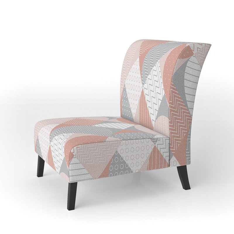 Striped Geometric - Upholstered Patterned Accent Slipper Chair