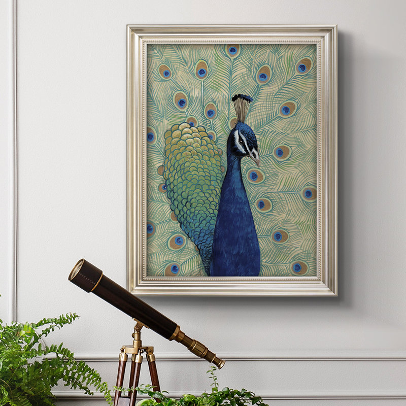 «Blue Peacock I» - impression sur toile encadrée, L 29 po x H 41 po