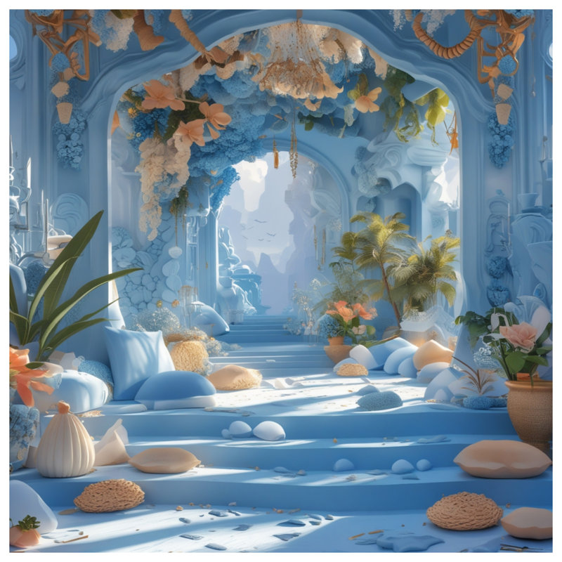 Toile tendue à motif floral bleu en plusieurs tailles, 16 po x 20 po
