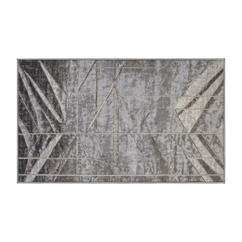 Tapis gris lavable à la machine, Rectangle 8 pi x 12 pi