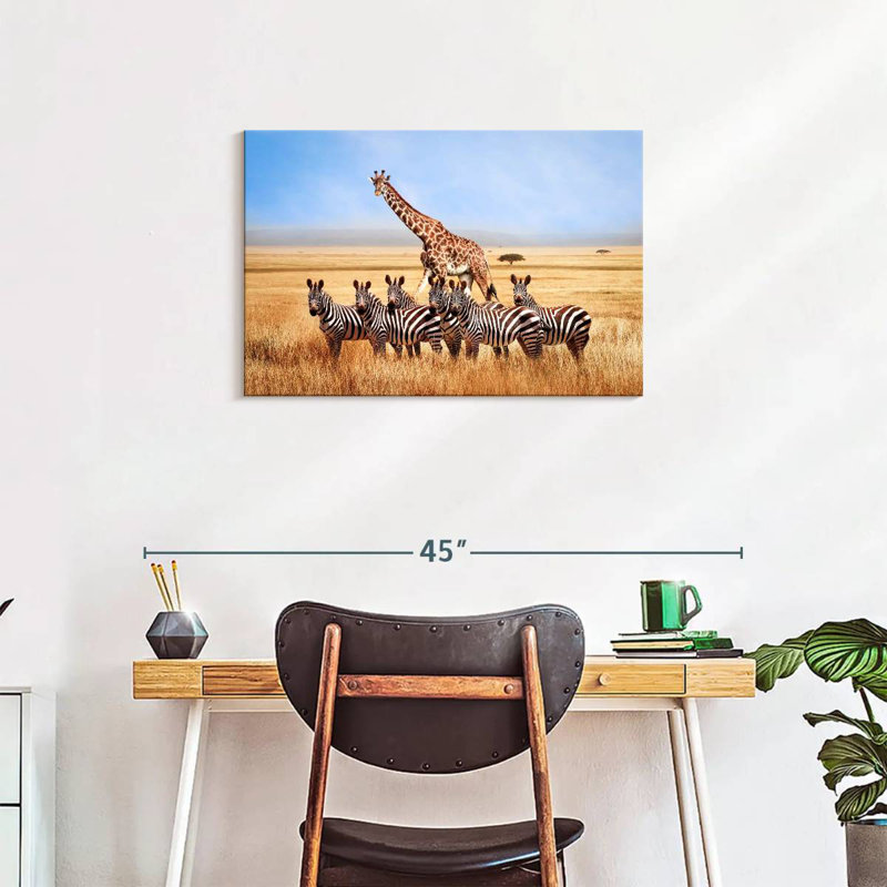 Ronce de zèbres et de girafes d'Afrique, H 20 po x l 30 po