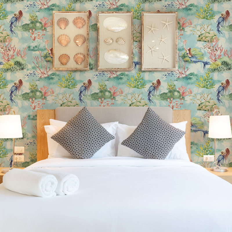 Mermaid Toile Peel And Stick Wallpaper