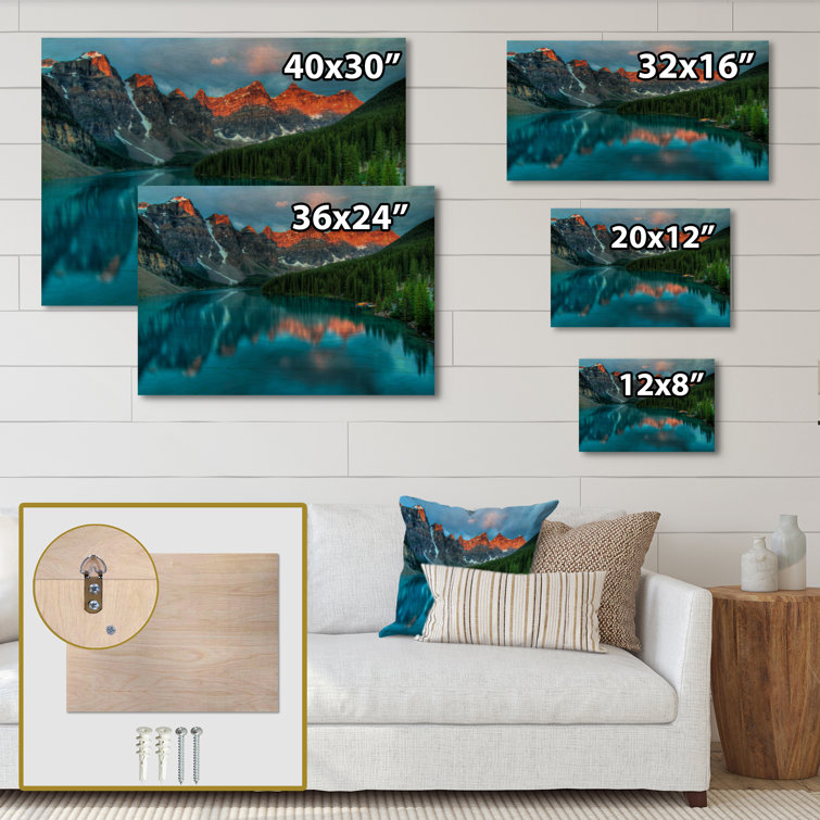 Millwood Pines Moraine Lake Sunrise On Wood Print | Wayfair