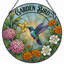 Panneau de vitrail 12 "Hummingbird Flowers-1861347228