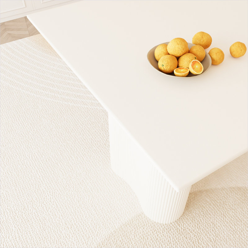 Ensemble de salle à manger 5 pièces crème et vert avec table rectangulaire de 63 pouces et quatre chaises rembourrées pour la cuisine et la maison, style moderne médiéval