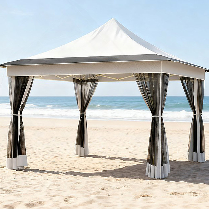 Pop Up Tent,Canopy Tent with Mesh Netting,with Carry Bag,for Garden, Patio, Light Gray