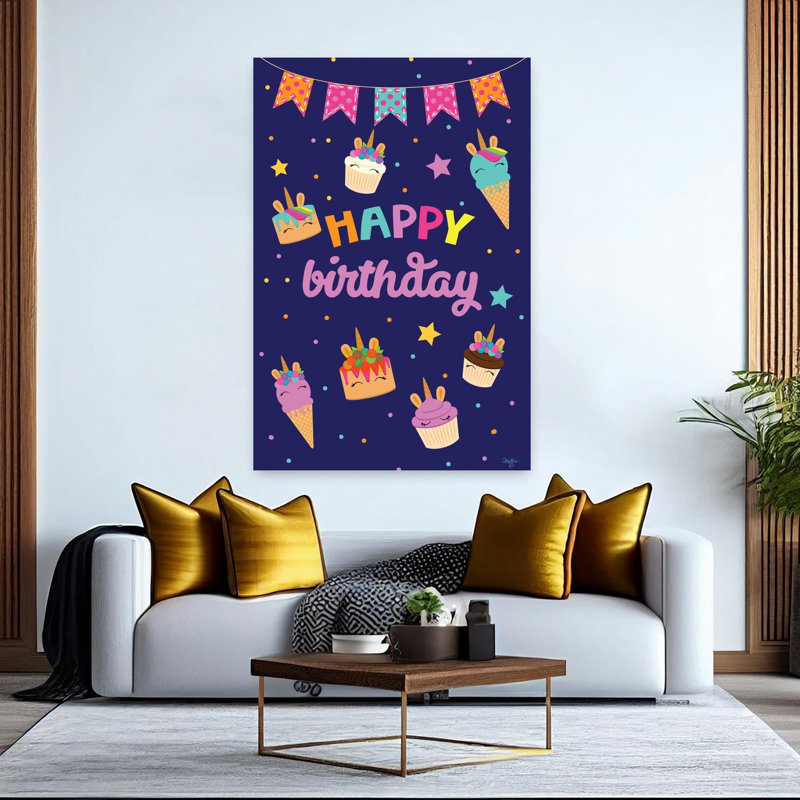 Unicorn Cupcakes abstrait, paysage contemporain, art naturel, H 60 po x l 40 po