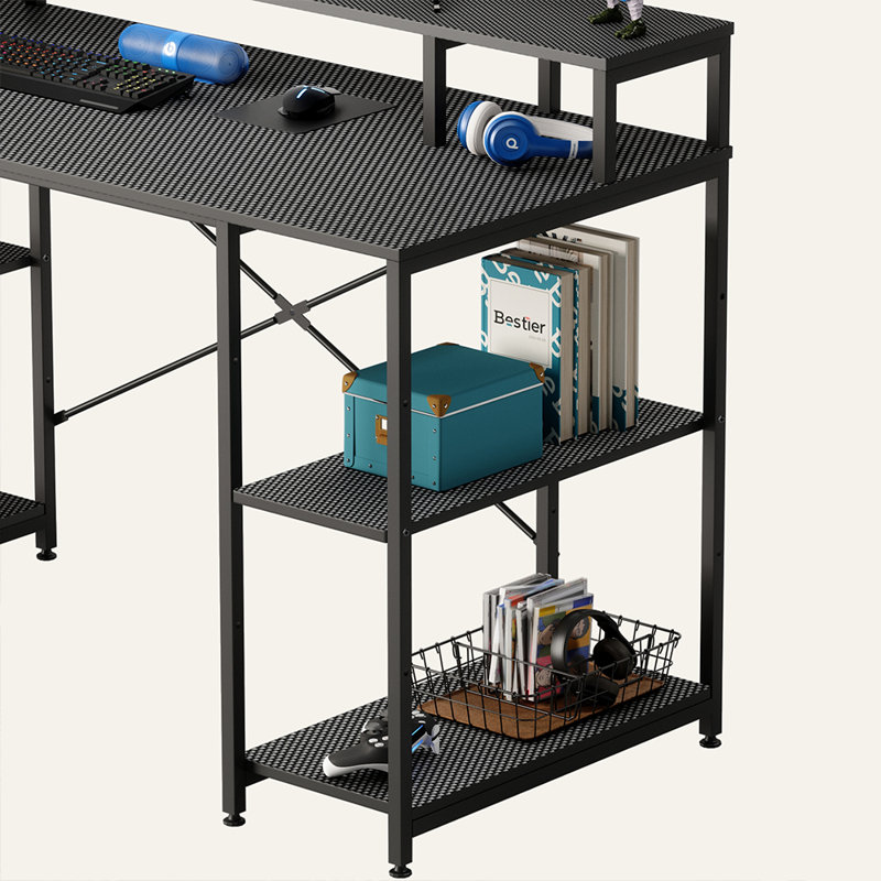 Bureau d'ordinateur 55 "avec tablette pour écran Haigh, Noir carbone