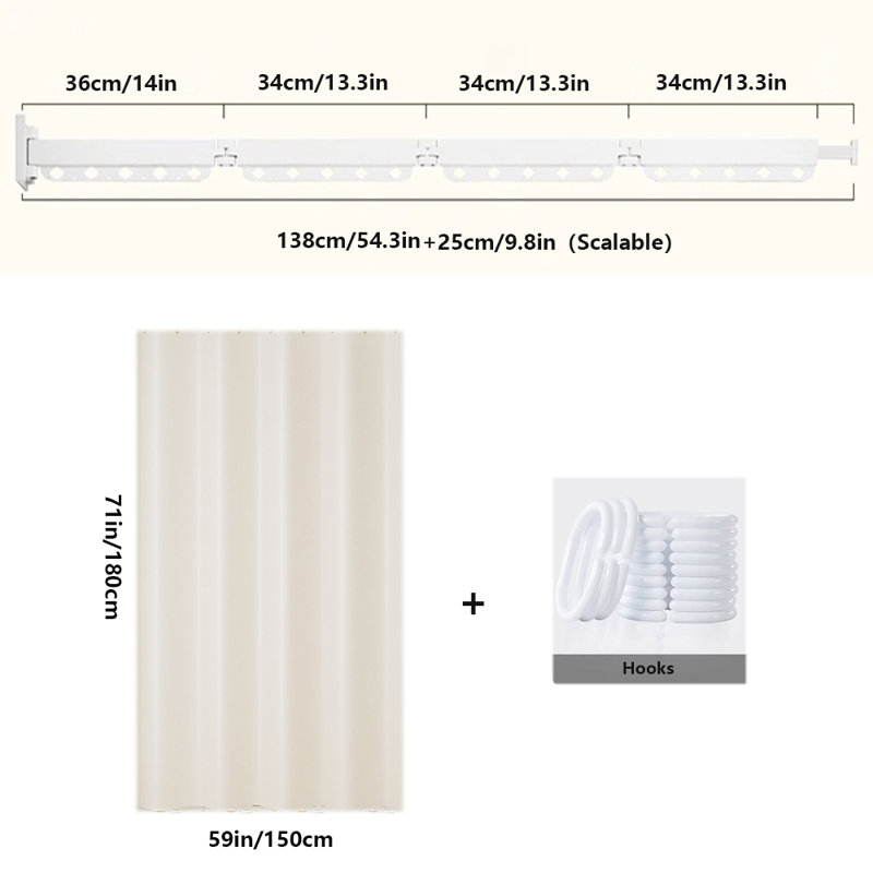 Rideau de douche en polyester, H 71 po x l 59 po