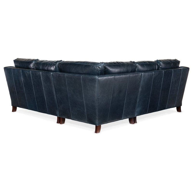 Melville Sectional, Tapered Plantation, Corinthian Cherry Genuine Leather