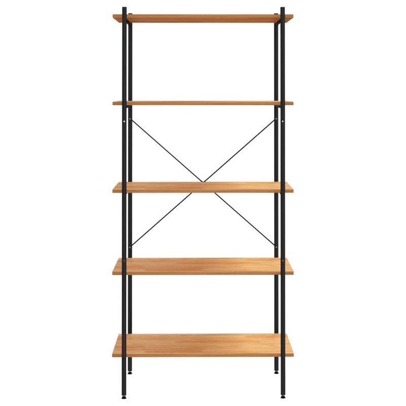 Madiun 80cm W Steel Shelving Unit, Black/Oak