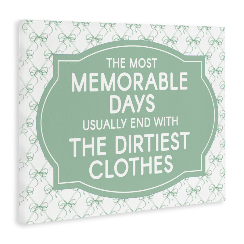 Memorable Days Laundry Phrase Canvas, design by Lettered and Lined, 36" H x 48" W