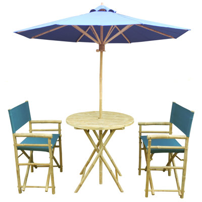 Ensemble de bistro 3 pièces avec parasol Sinta