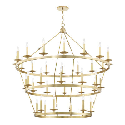 Allendale 36-Light Chandelier - Aged Brass Finish