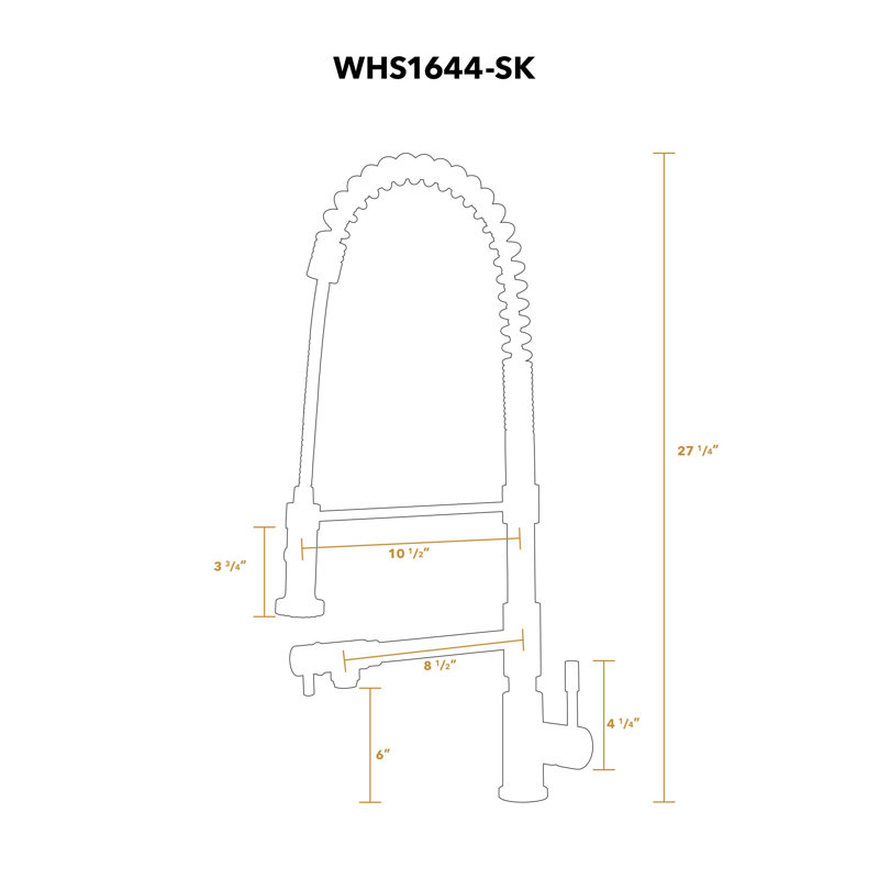 Whitehaus Stainless Steel Double Lever Commercial Faucet with Pull-out Spray Head, Brushed