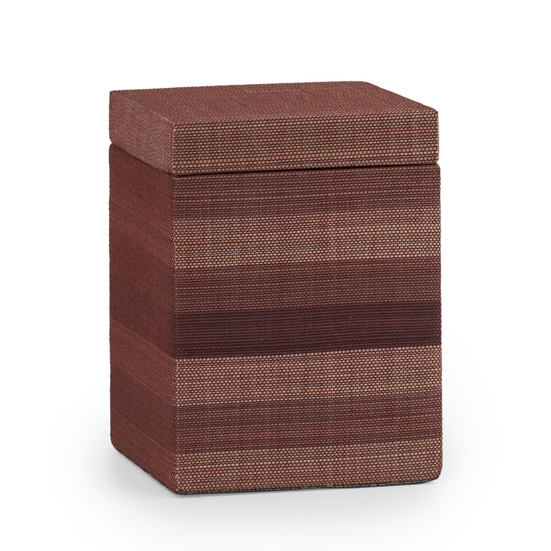 Striate Bathroom Storage Container, Mahogany