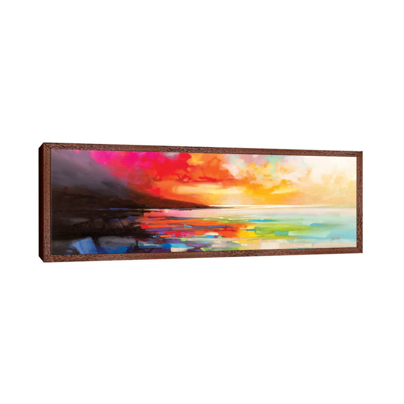 Chaotic Order by Scott Naismith - Panoramic Print on Canvas, Classic Brown Wood Floater Framed