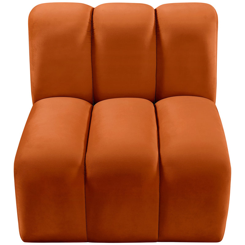 Chaise d'appoint rembourrée Hiplita, Velours cognac
