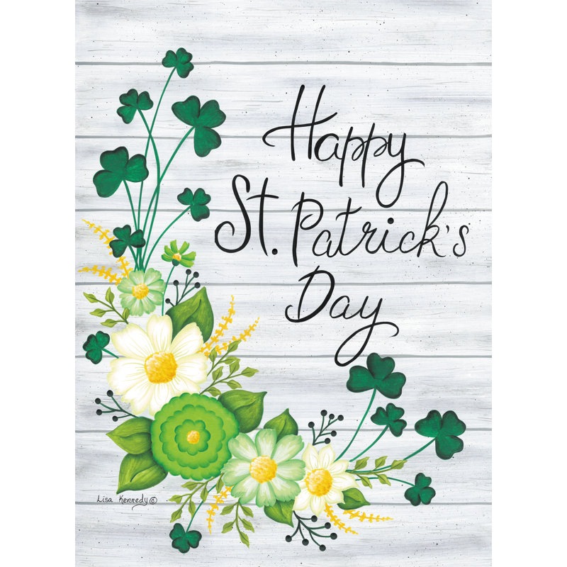 «Happy St. Patrick's Day» sur toile par Lisa Kennedy, H 12 po x l 8 po