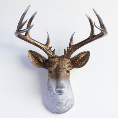 Grande décoration murale fausse tête de cerf naturalisée