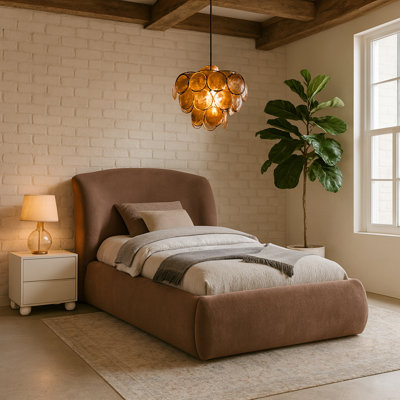 Sandro Burt Chenille Fabric Upholstered Bed