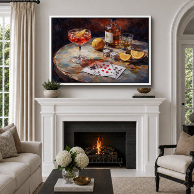Œuvre de cocktail et de cartes de verres à cocktail, images de salle de bar, impression sur toile encadrée
