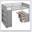 Lit mezzanine avec tablettes et bureau