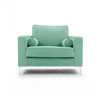 Georgio 105cm Velvet Recessed Arm Accent Chairs