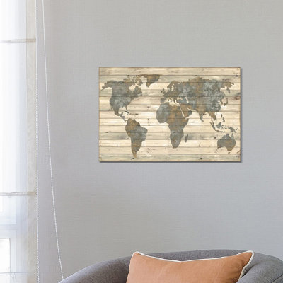 " World Map On Wood " by Jamie MacDowell