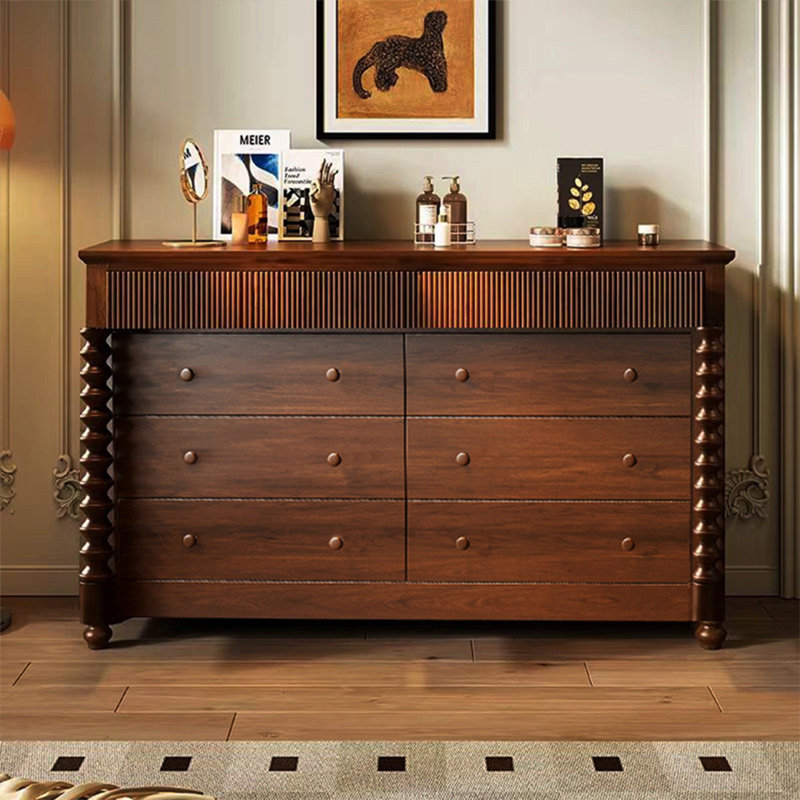 Commode d'appoint en bois massif brun standard