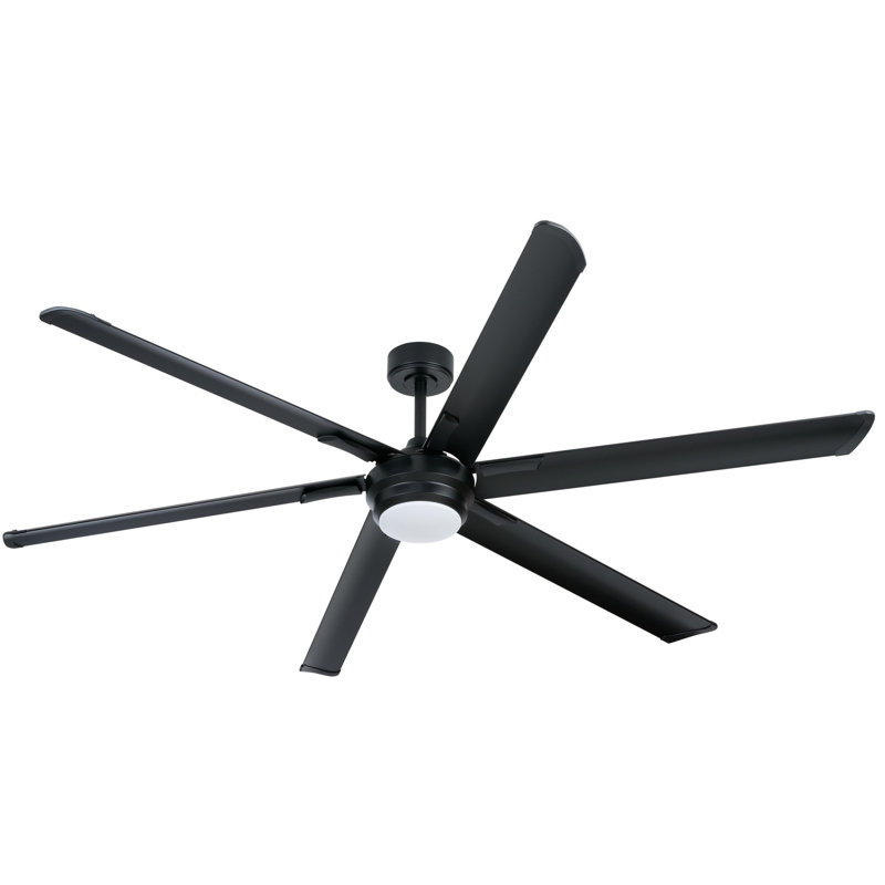 Ventilateur de plafond 78 pales 78 po noir mat avec ensemble d'éclairage DEL et télécommande