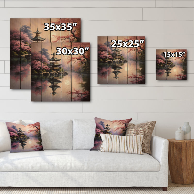 " Asian Art Serene Pagoda VIII ", 15" H x 15" W x 0.78" D