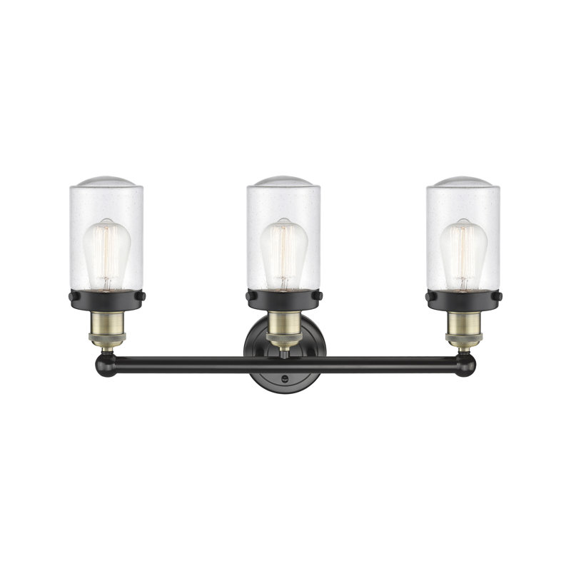 3 - Light Dimmable Vanity Light, Black Antique Brass, Seedy