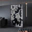 Écran d'art floral noir et blanc-1893902846