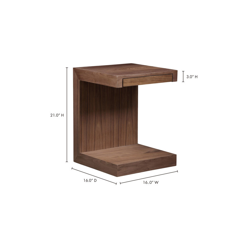 Zio End Table, Walnut