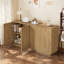 Buffet en bois avec crédence de rangement naturelle à 4 portes avec tablettes réglables