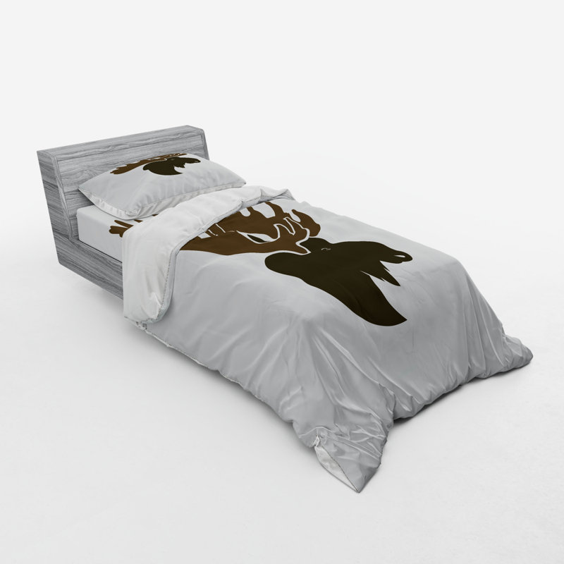 Ensemble de housse de couette Moose Brown, Housse de couette simple + 6 pièces supplémentai