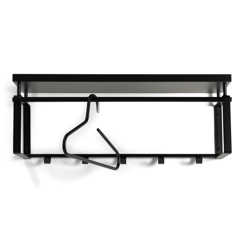 Wall 5 - Hook Wall Mounted Coat Rack, Black