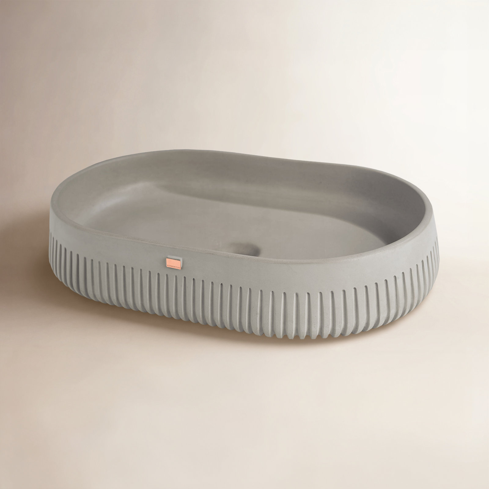 Papua Concrete Handmade Bathroom Sink, Rain Gray