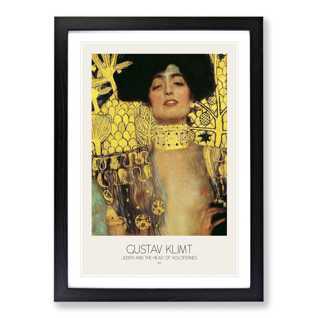 Judith and the Head of Holofernes with Border by Gustav Klimt - Framed Print