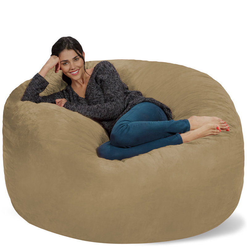 Bean Bag Chair: Giant 5' Shredded Memory Foam Filled Furniture Bean Bag with Removable and Machine Washable Cover - Big Bean Bag Sofa Lounger with Soft Micro Fiber Cover - Multiple Colors and Fabrics